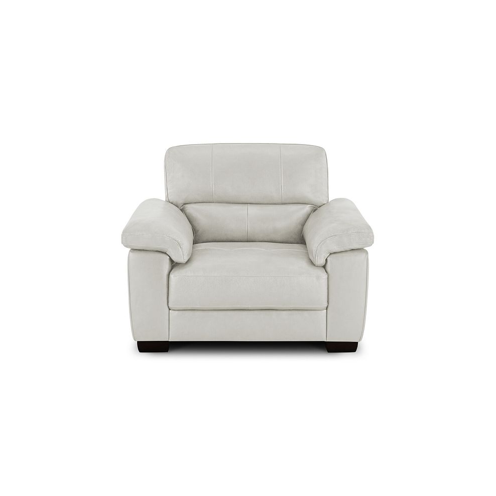 Turin Armchair in Off White Leather 2