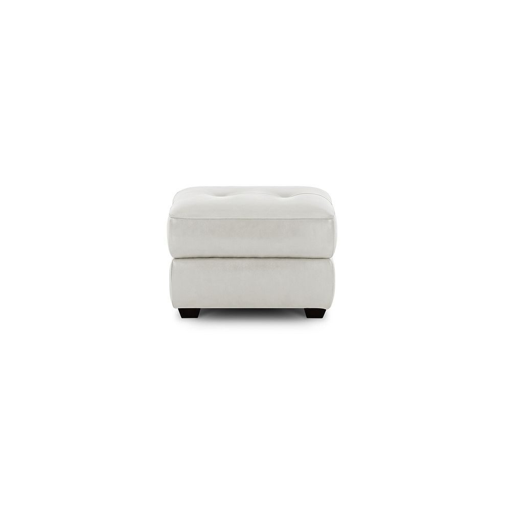 Turin Storage Footstool in Off White Leather 2