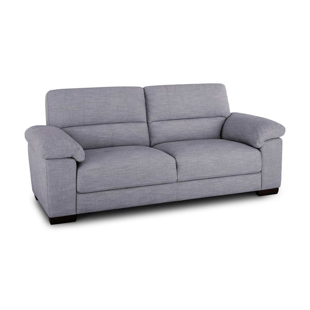 Turin 3 Seater Sofa in Piero Silver Fabric 1