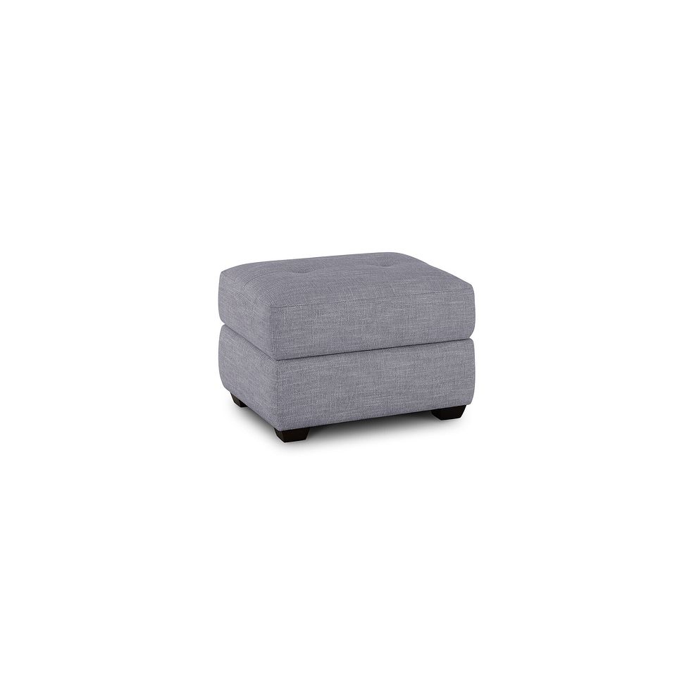 Turin Storage Footstool in Piero Silver Fabric 1