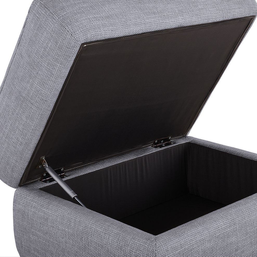 Turin Storage Footstool in Piero Silver Fabric 6