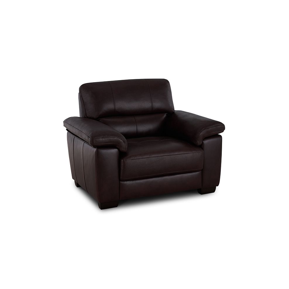 Turin Armchair in Two Tone Brown Leather 3