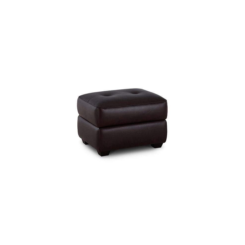 Turin Storage Footstool in Two Tone Brown Leather 1