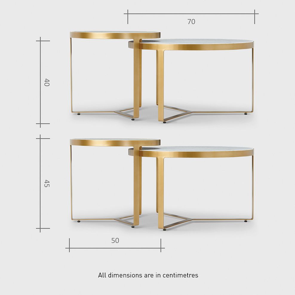 Tuscany Marble Top Coffee Table Nest 7