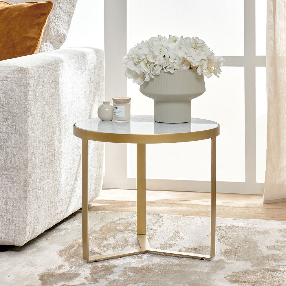 Tuscany Marble Top Side Table  2