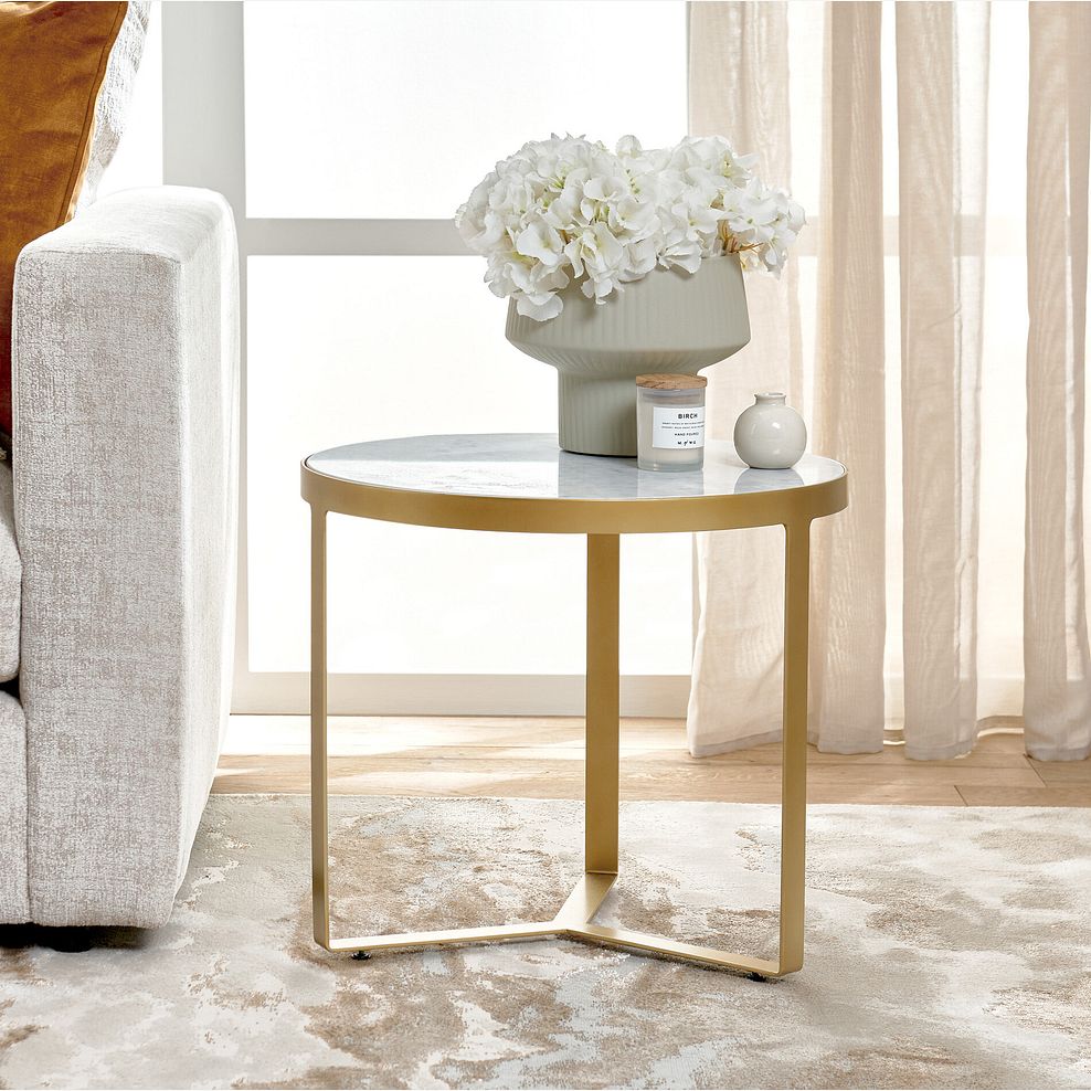 Tuscany Marble Top Side Table  1