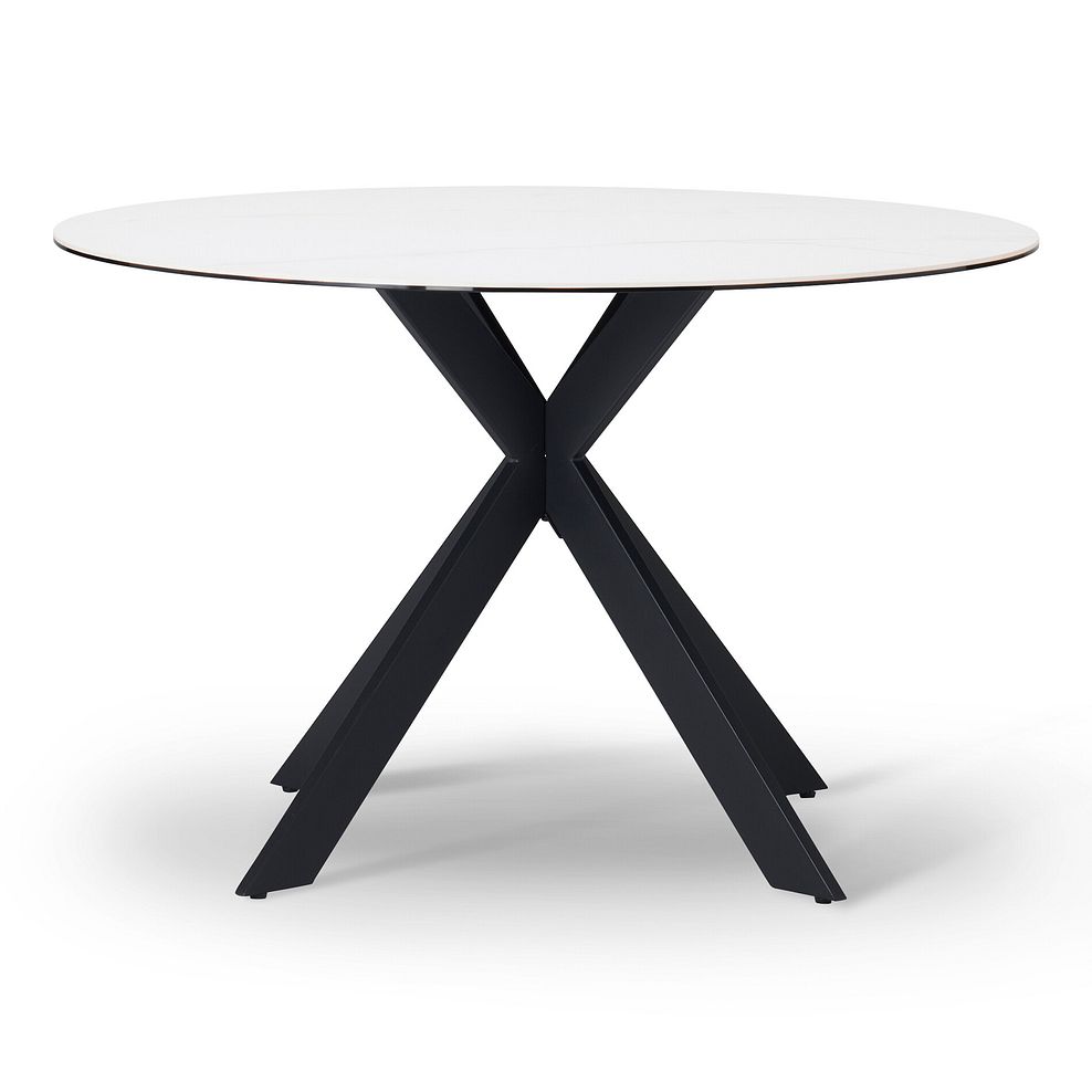 Venice 4ft White Ceramic Round Dining Table 7