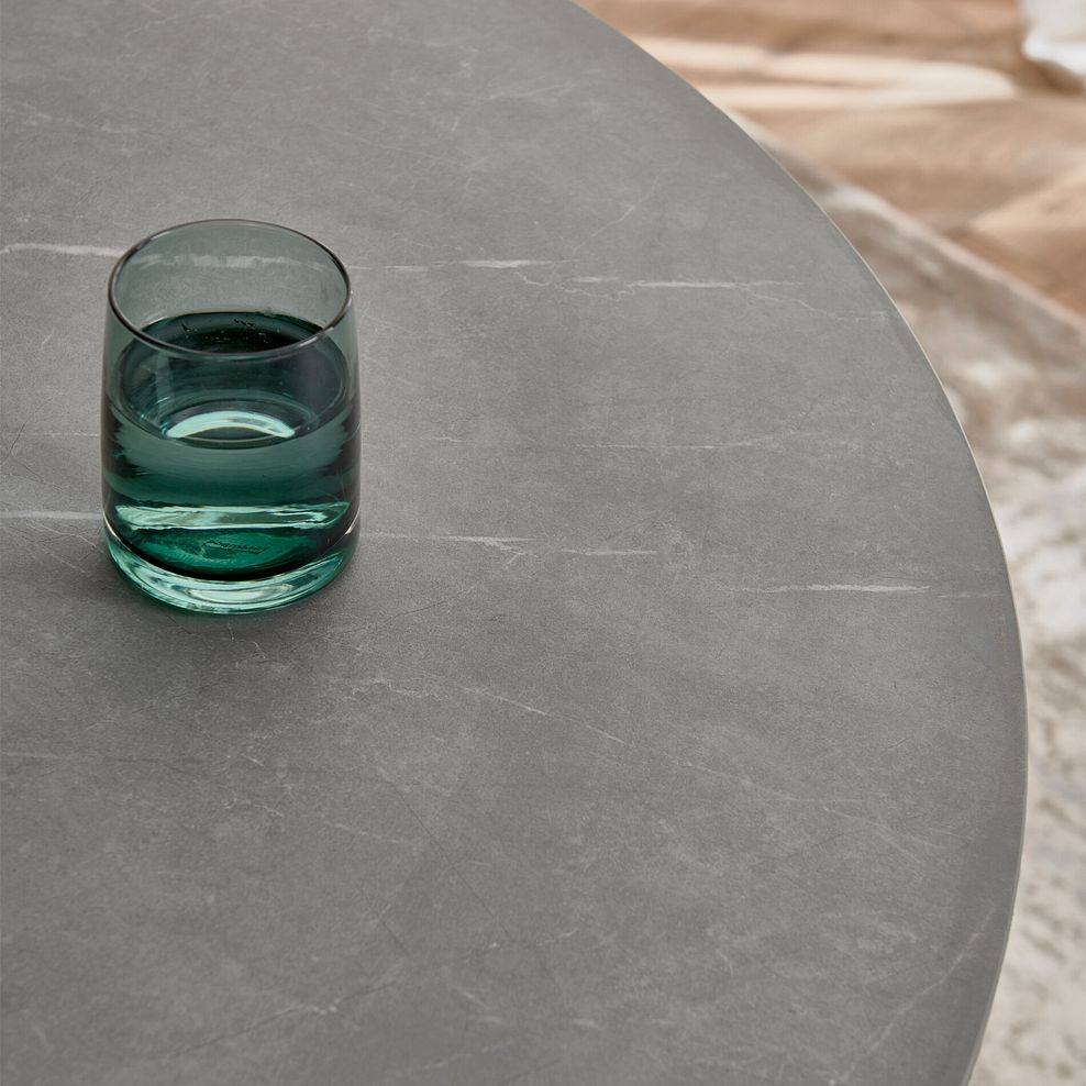 Venice 4ft Grey Ceramic Round Dining Table 4