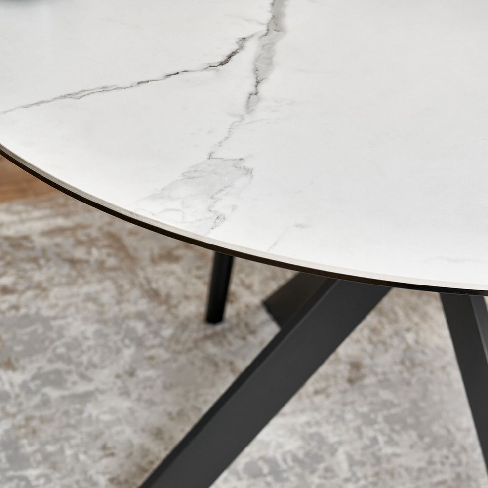 Venice 4ft White Ceramic Round Dining Table 3