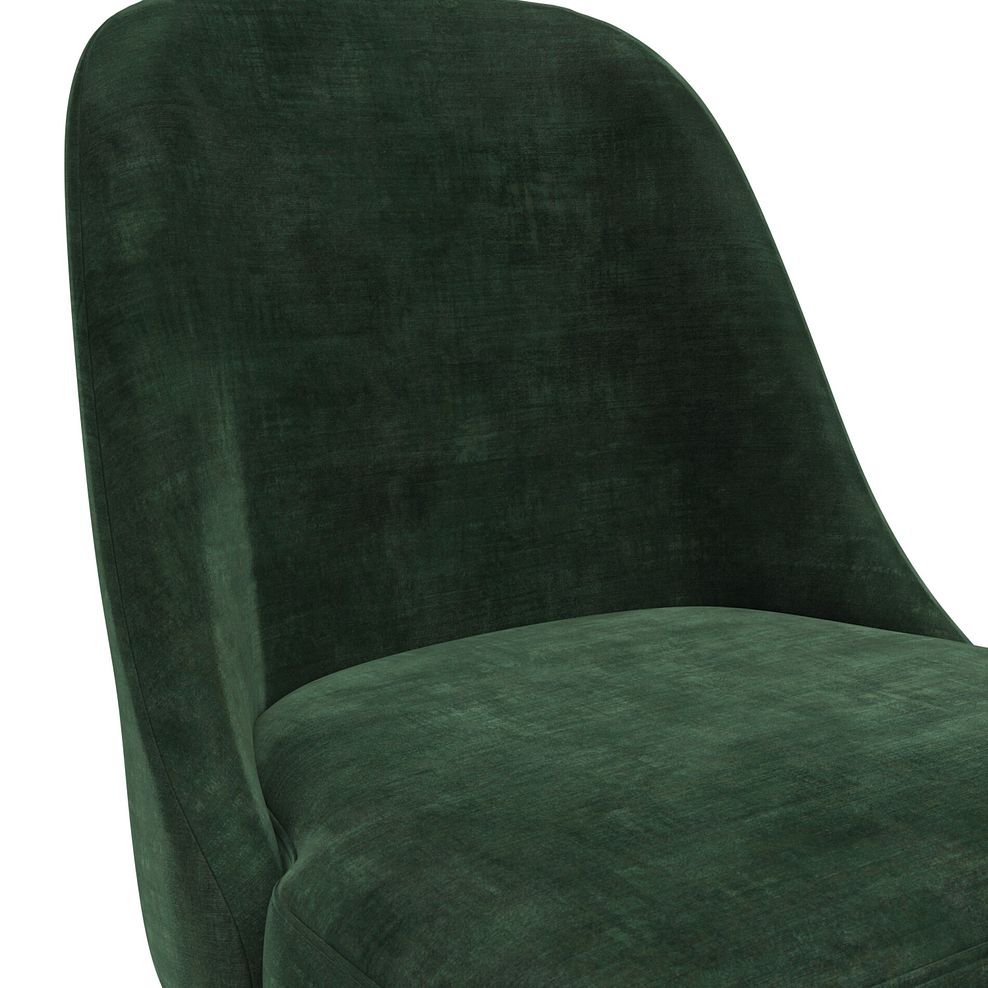 Venice Grey Ceramic Round Dining Table + 4 Bette Chair with Black Legs in Heritage Bottle Green Velvet 8