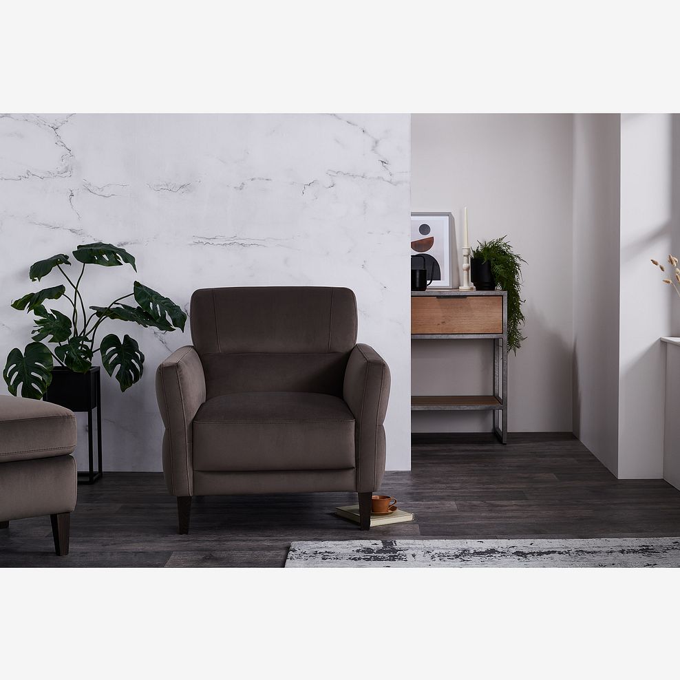 Vittoria Armchair in Mink fabric 2
