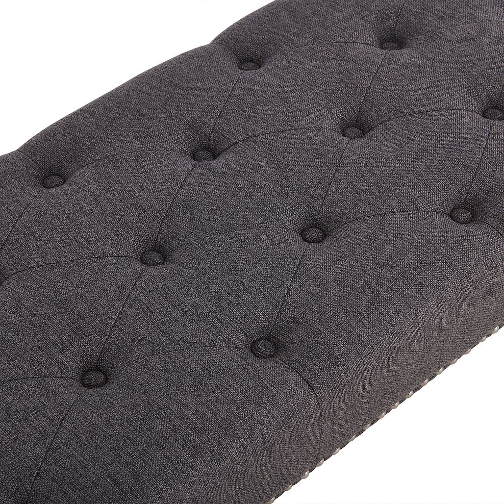 Vivien Button Seat Bench in Grey Fabric 5