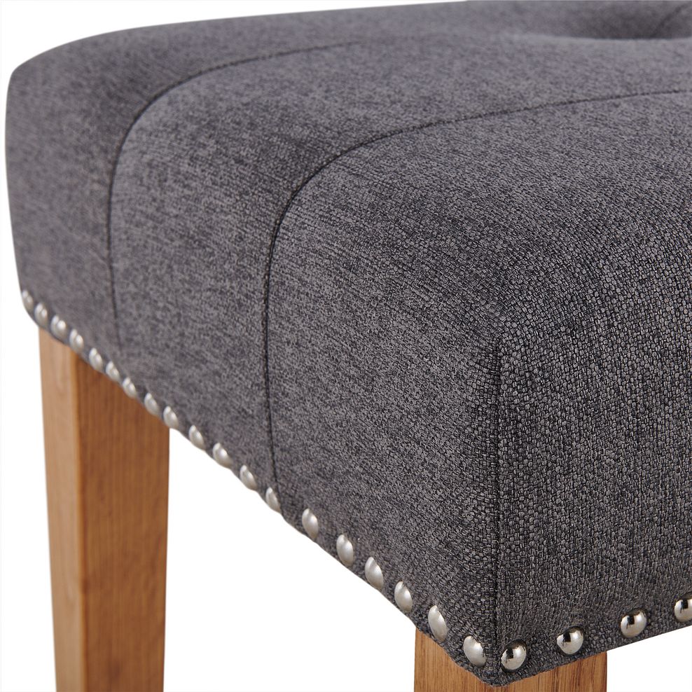 Vivien Button Seat Bench in Grey Fabric 4