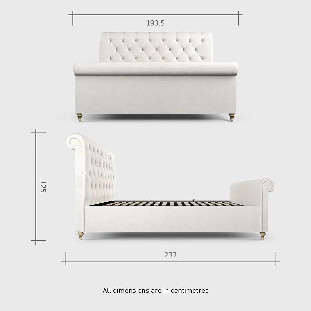 Warwick Super King-size Ottoman Storage Bed in Seoul Frost Fabric 8