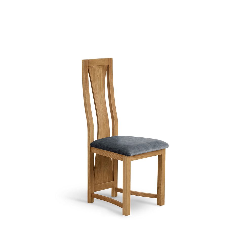 Waterfall Natural Solid Oak Chair with Heritage Granite Velvet Seat 1