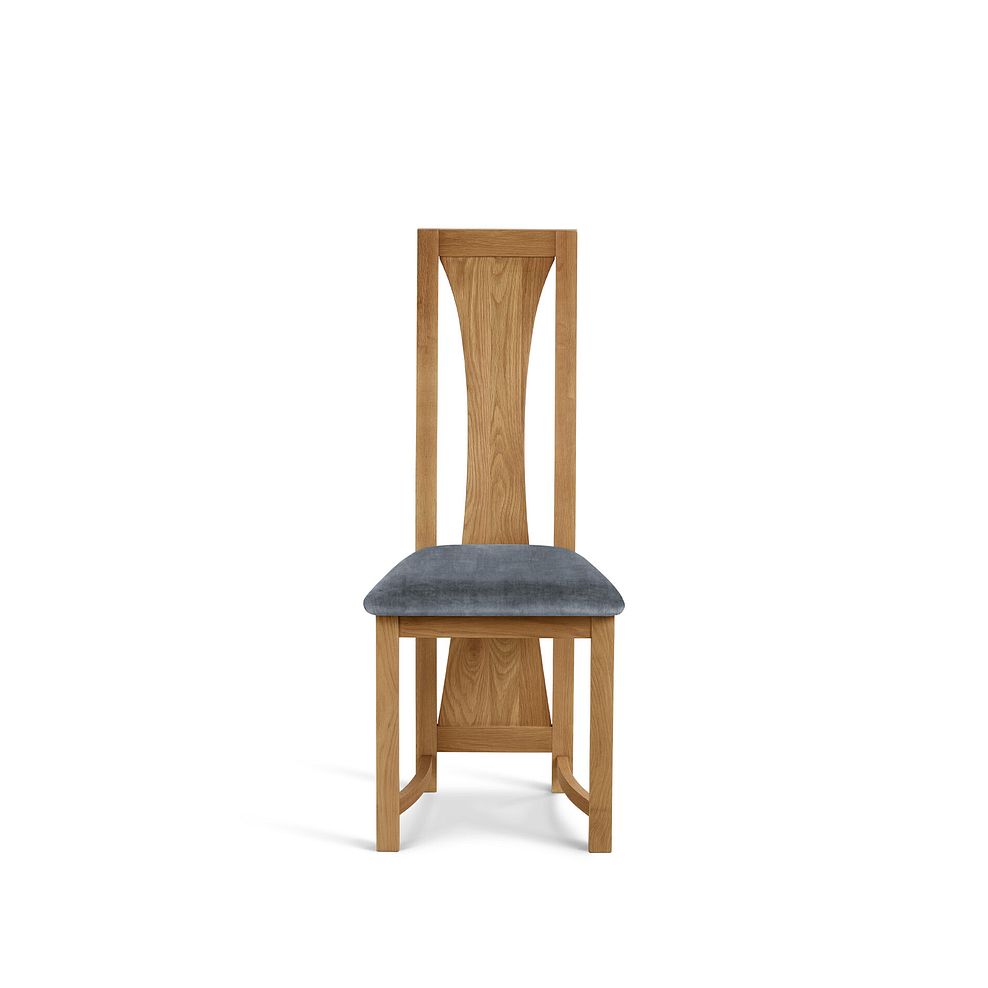 Waterfall Natural Solid Oak Chair with Heritage Granite Velvet Seat 2