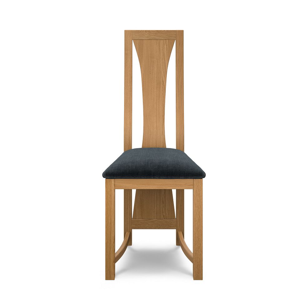 Waterfall Natural Solid Oak Chair with Verona Charcoal Fabric Seat 2
