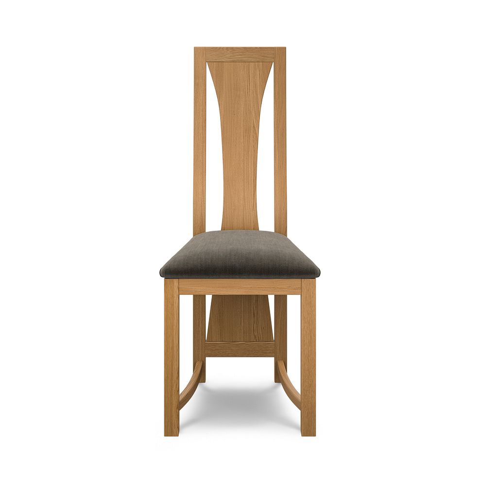 Waterfall Natural Solid Oak Chair with Verona Chocolate Fabric Seat 2