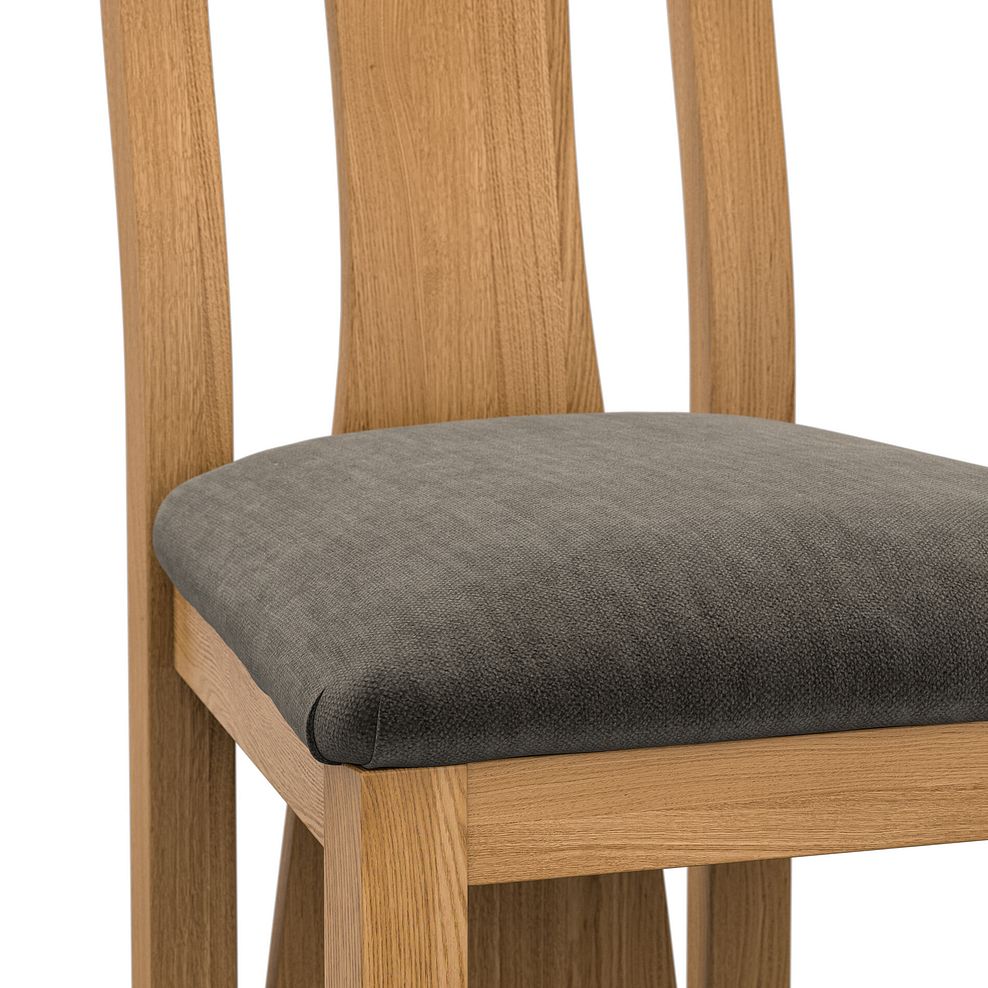 Waterfall Natural Solid Oak Chair with Verona Chocolate Fabric Seat 5