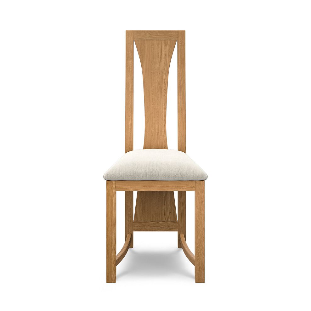 Waterfall Natural Solid Oak Chair with Verona Cream Fabric Seat 2