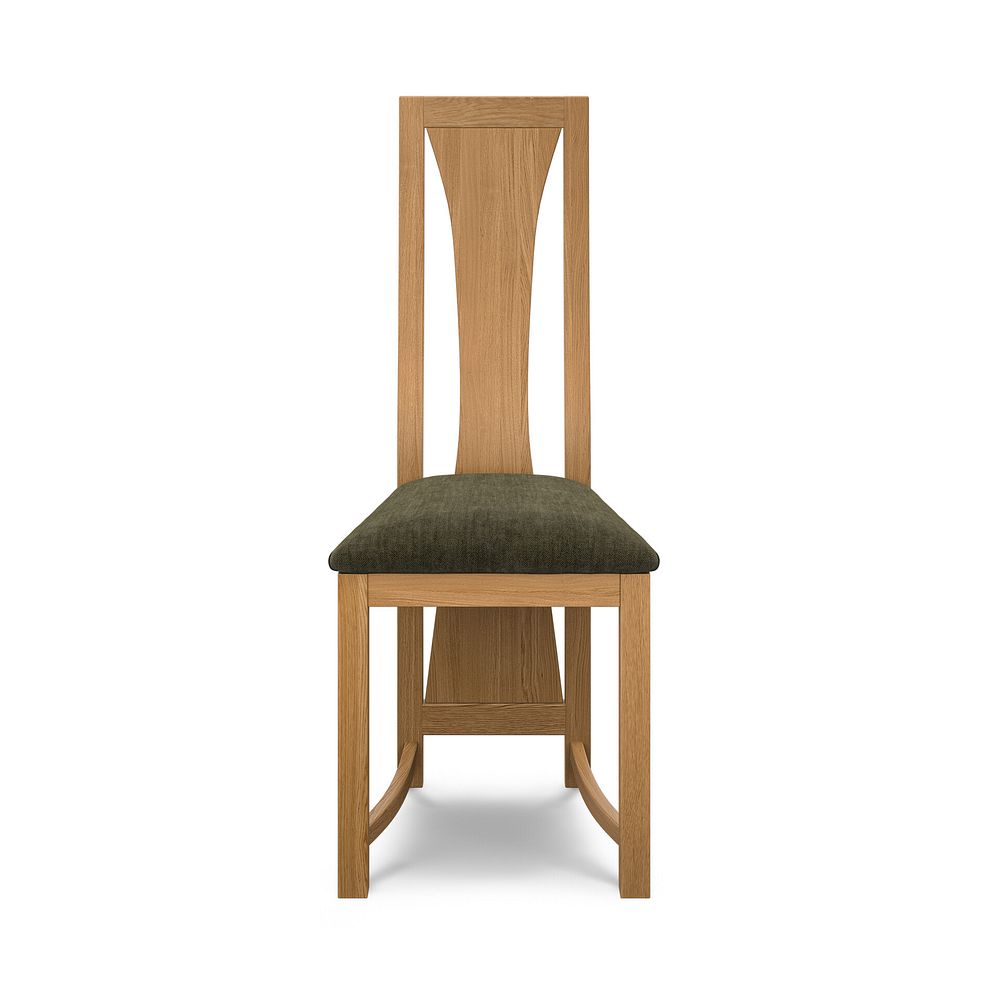 Waterfall Natural Solid Oak Chair with Verona Green Fabric Seat 2
