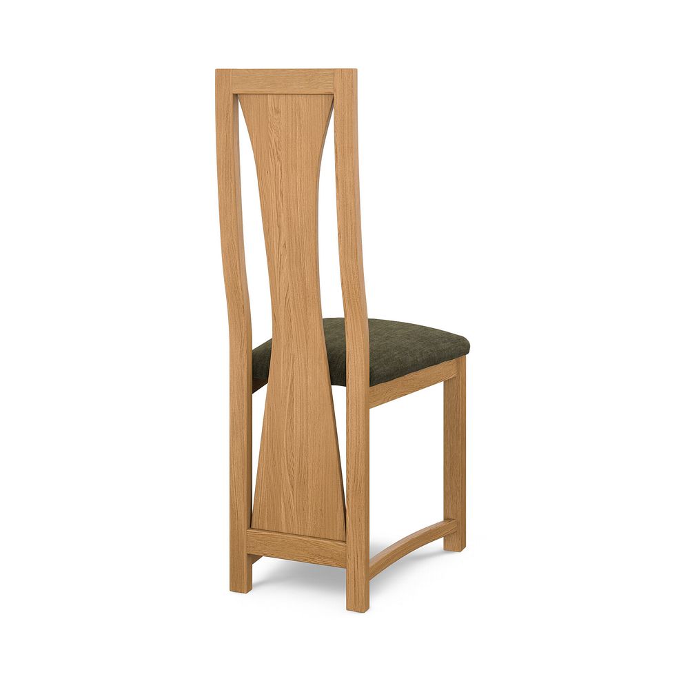 Waterfall Natural Solid Oak Chair with Verona Green Fabric Seat 4