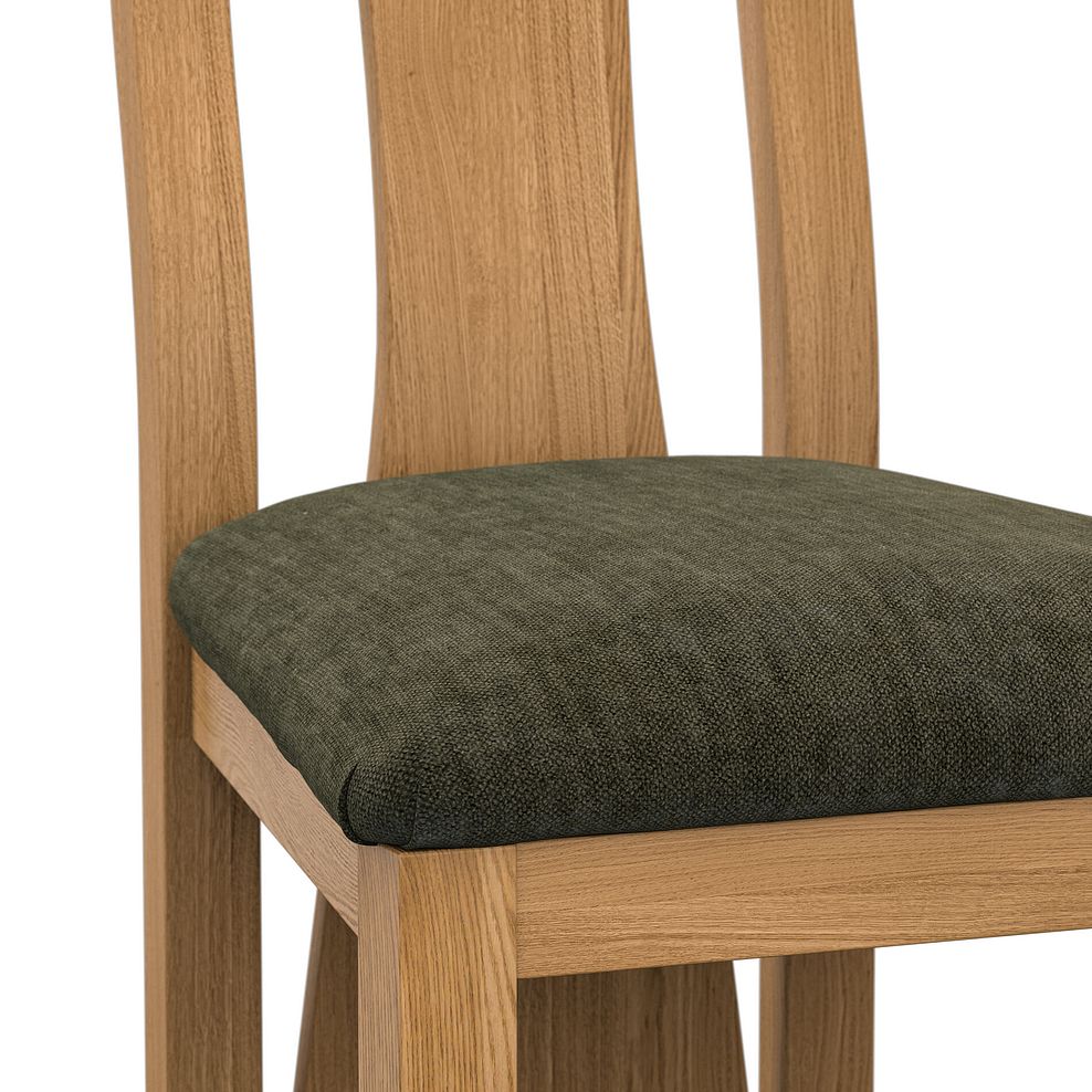 Waterfall Natural Solid Oak Chair with Verona Green Fabric Seat 5