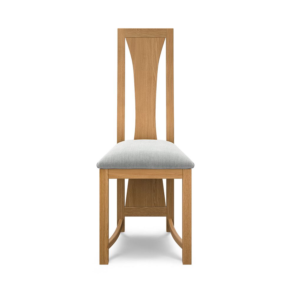 Waterfall Natural Solid Oak Chair with Verona Grey Fabric Seat 2