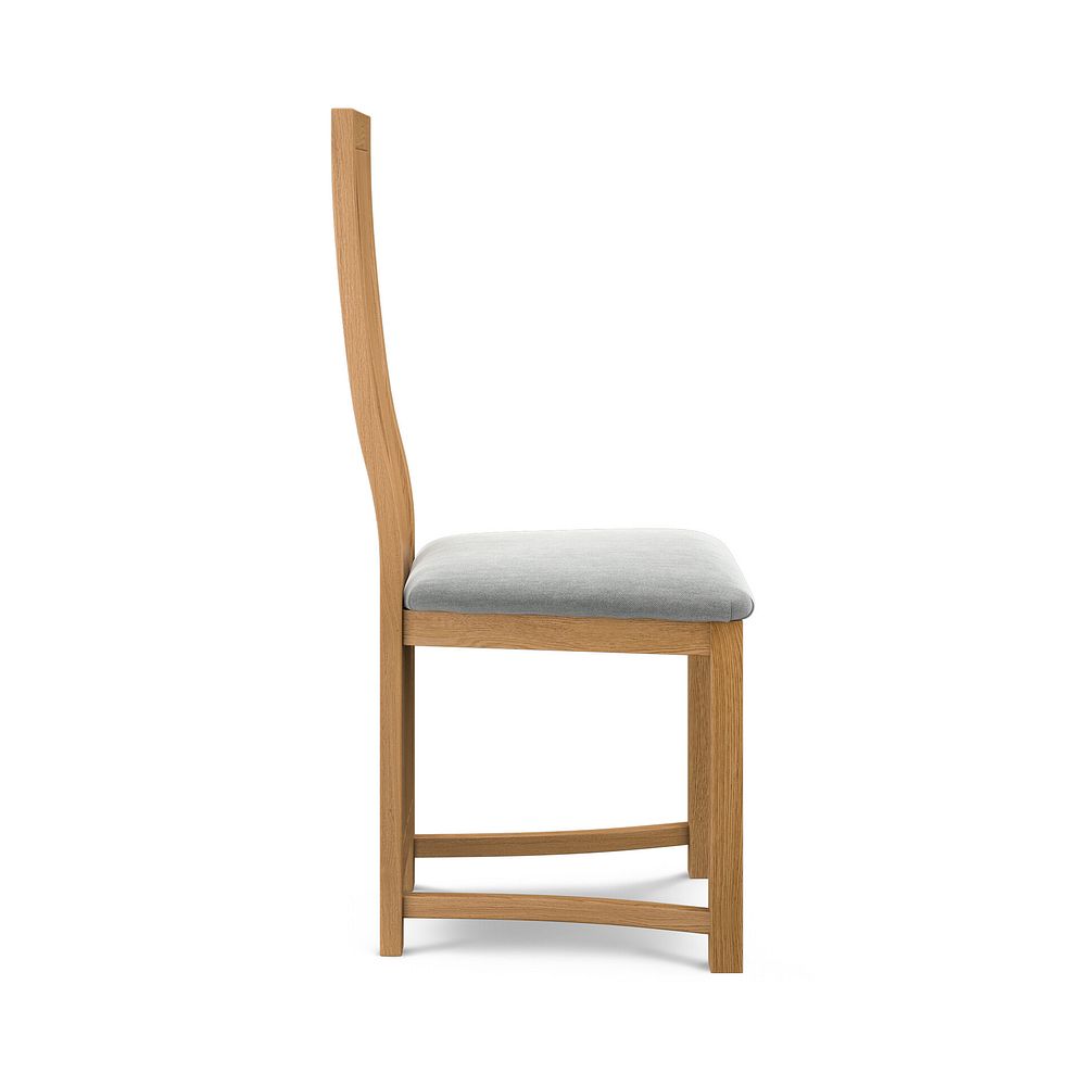Waterfall Natural Solid Oak Chair with Verona Grey Fabric Seat 3