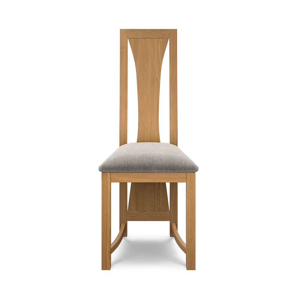 Waterfall Natural Solid Oak Chair with Verona Mocha Fabric Seat 2