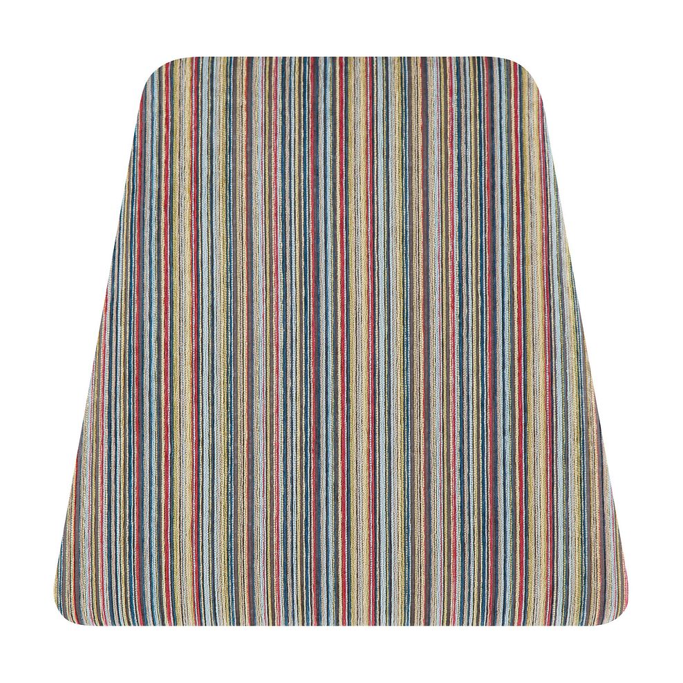Waterfall Rustic Solid Oak Chair with Striped Multi-Coloured Fabric Seat 2