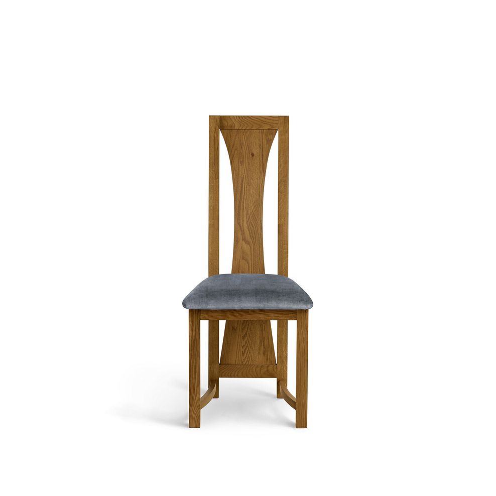 Waterfall Rustic Solid Oak Chair with Heritage Granite Velvet Seat 2