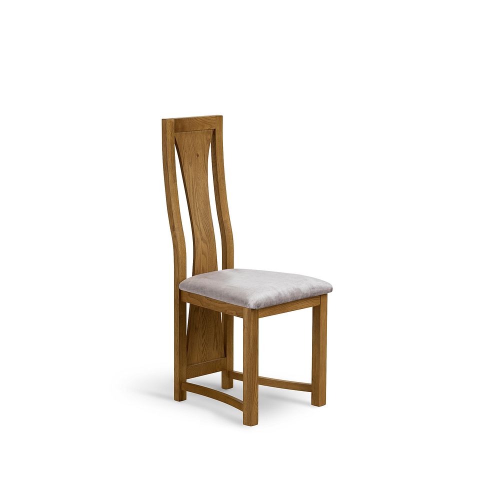 Waterfall Rustic Solid Oak Chair with Heritage Mink Velvet Seat 1