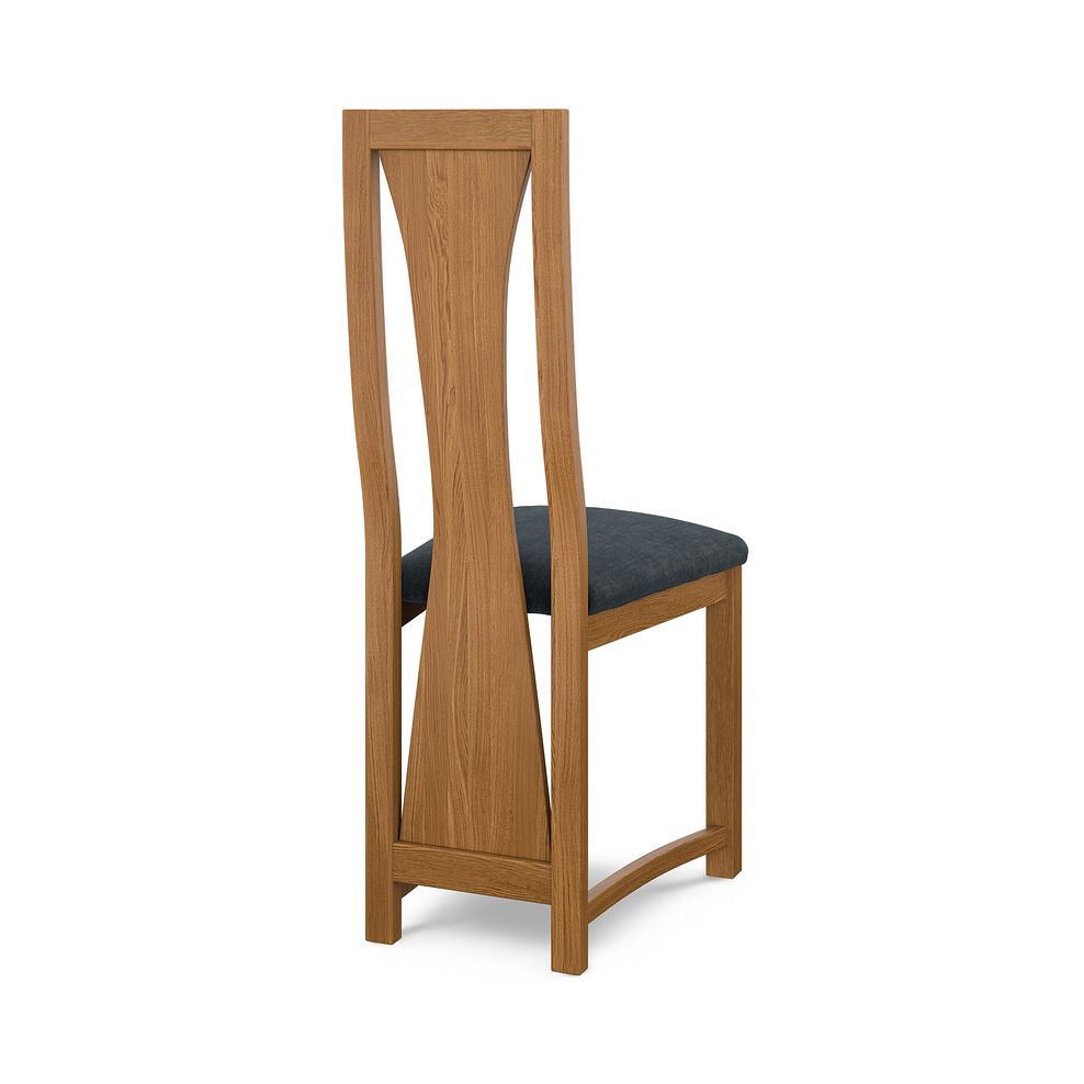 Waterfall Rustic Solid Oak Chair with Verona Charcoal Fabric Seat 4