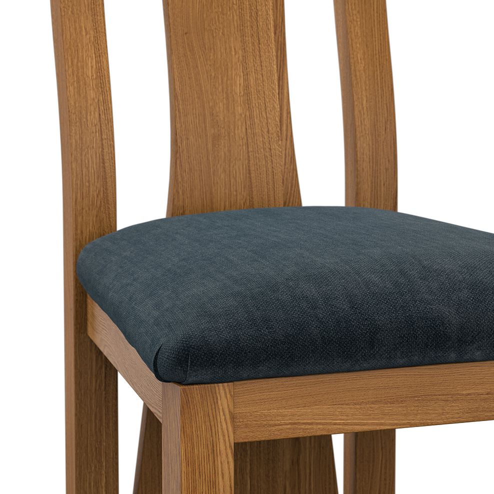 Waterfall Rustic Solid Oak Chair with Verona Charcoal Fabric Seat 5