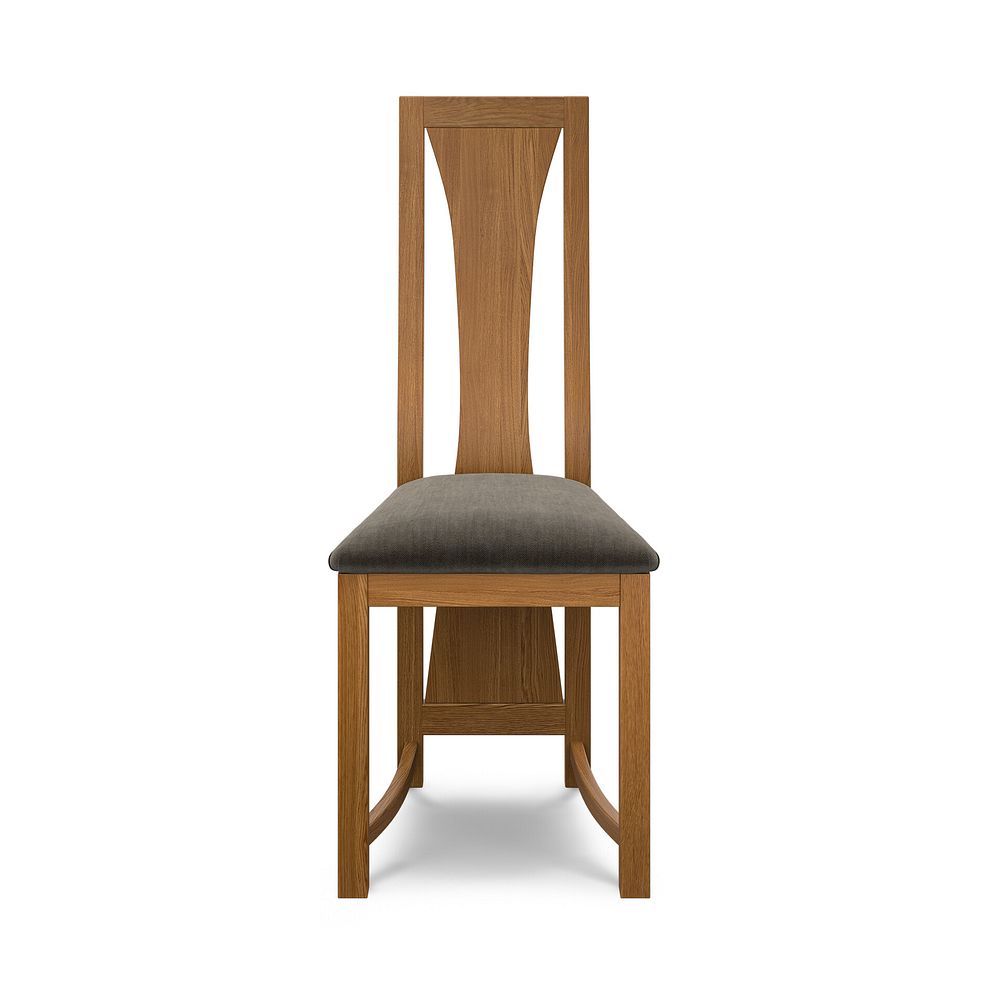 Waterfall Rustic Solid Oak Chair with Verona Chocolate Fabric Seat 2