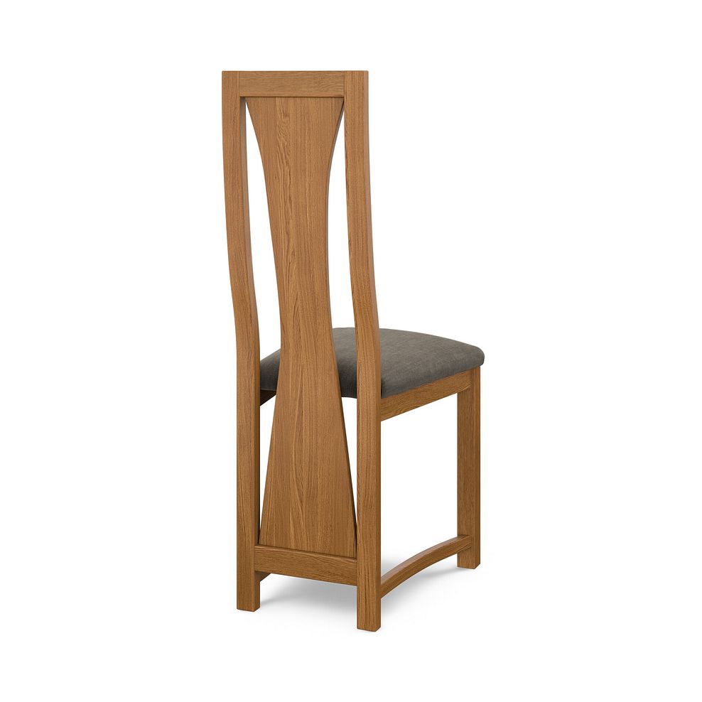 Waterfall Rustic Solid Oak Chair with Verona Chocolate Fabric Seat 4