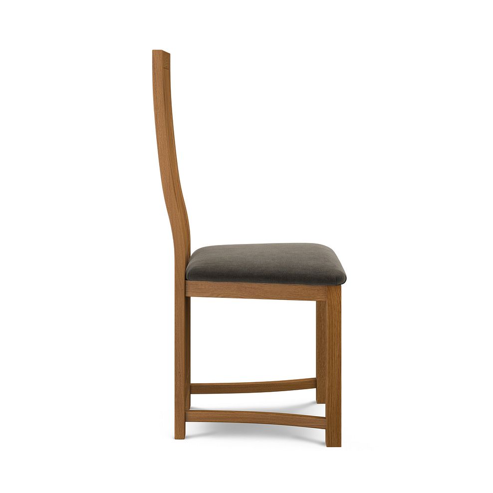 Waterfall Rustic Solid Oak Chair with Verona Chocolate Fabric Seat 3