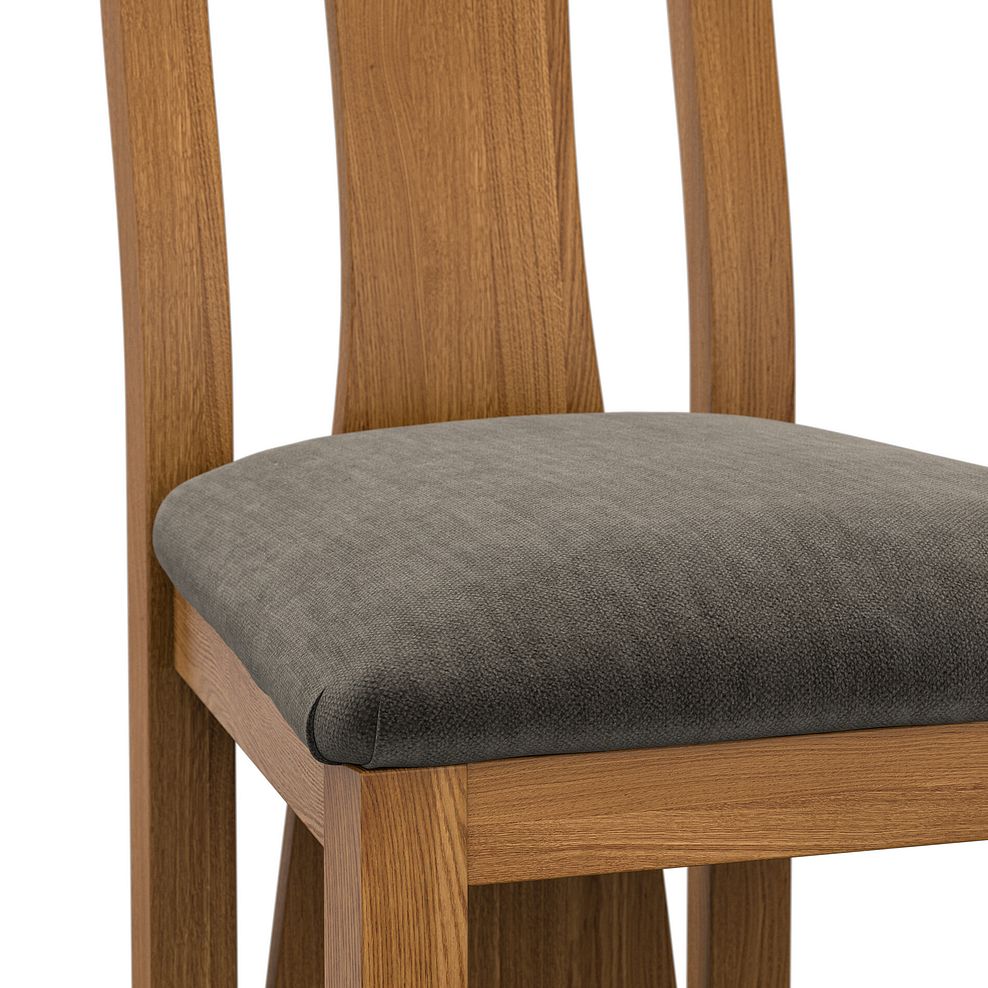 Waterfall Rustic Solid Oak Chair with Verona Chocolate Fabric Seat 5