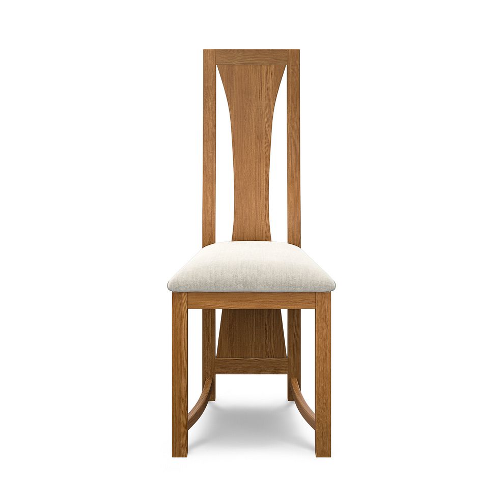 Waterfall Rustic Solid Oak Chair with Verona Cream Fabric Seat 2