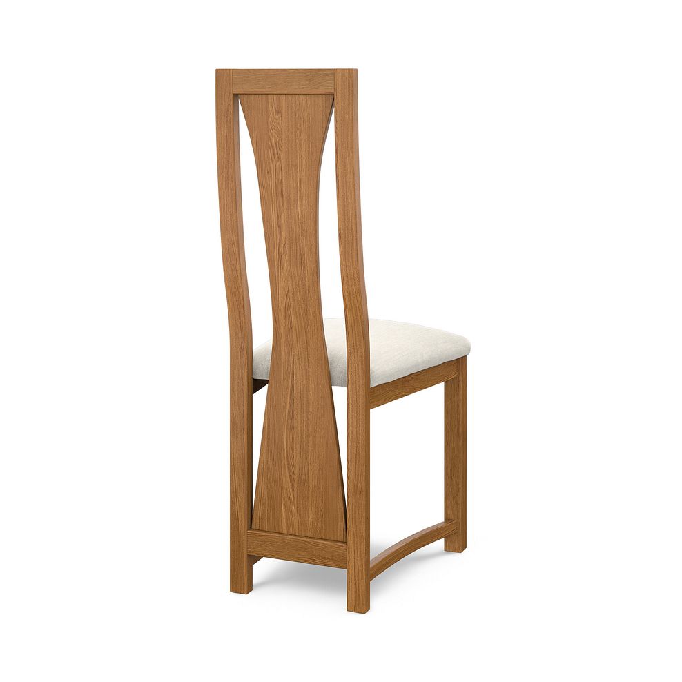 Waterfall Rustic Solid Oak Chair with Verona Cream Fabric Seat 4
