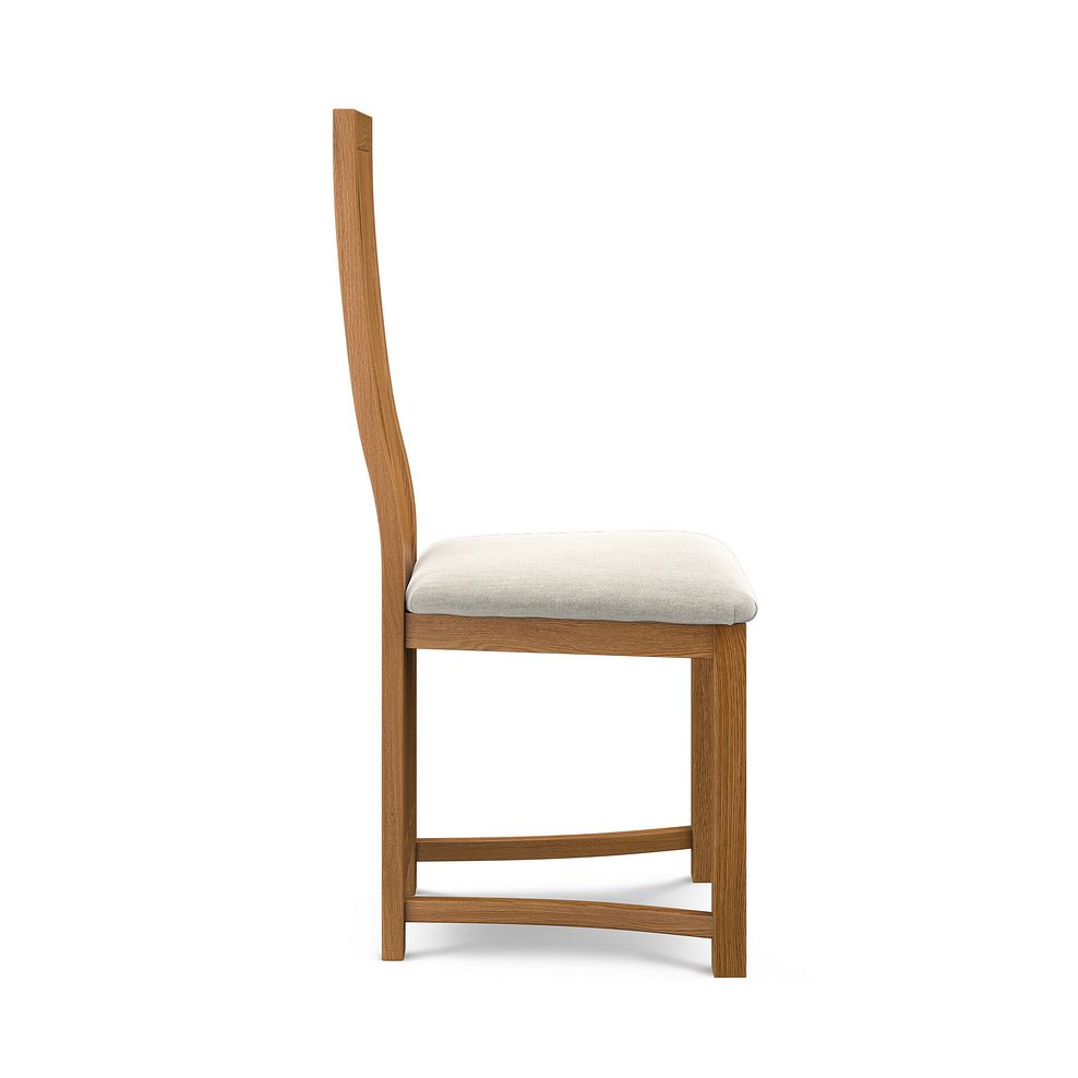 Waterfall Rustic Solid Oak Chair with Verona Cream Fabric Seat 3