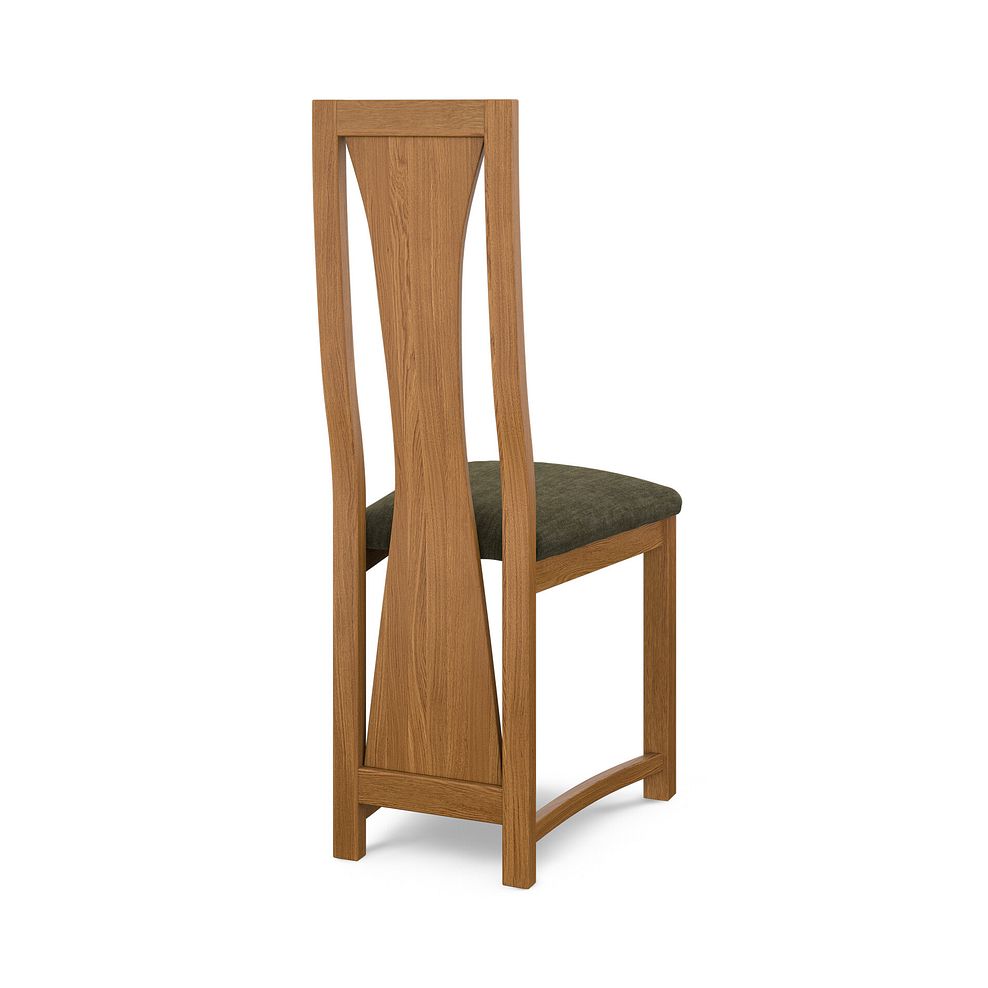 Waterfall Rustic Solid Oak Chair with Verona Green Fabric Seat 4