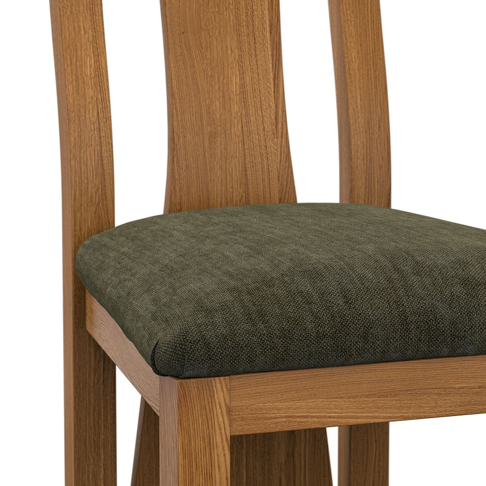 Waterfall Rustic Solid Oak Chair with Verona Green Fabric Seat 5