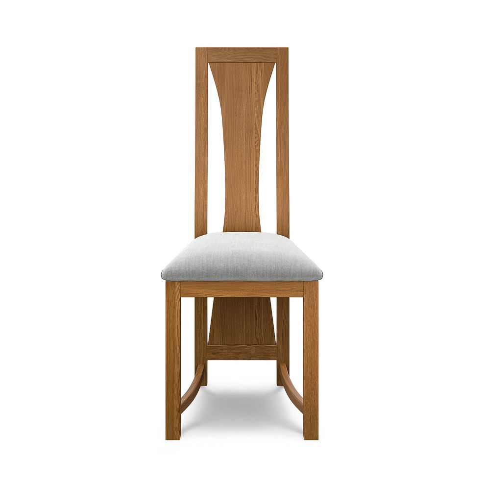 Waterfall Rustic Solid Oak Chair with Verona Grey Fabric Seat 2