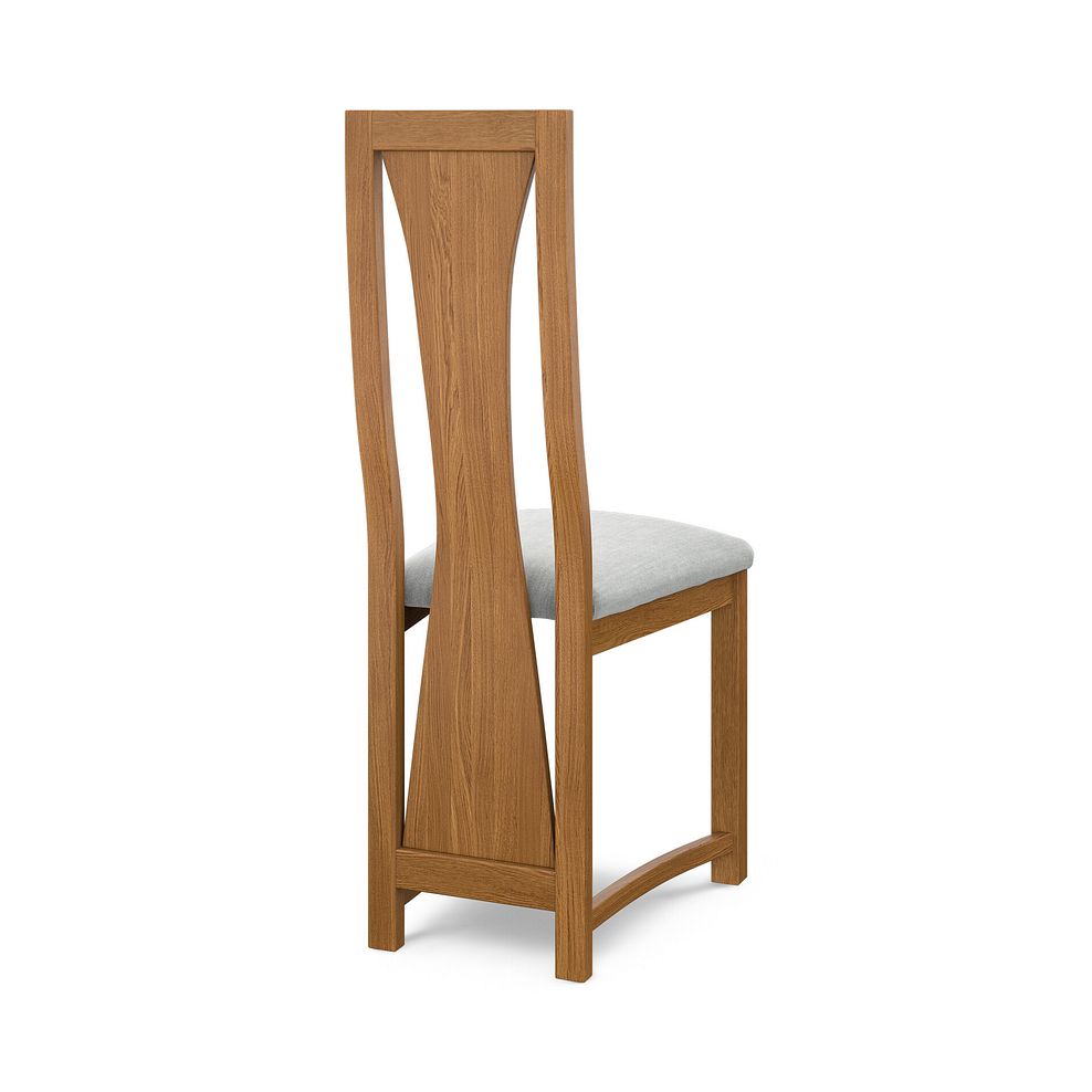 Waterfall Rustic Solid Oak Chair with Verona Grey Fabric Seat 4
