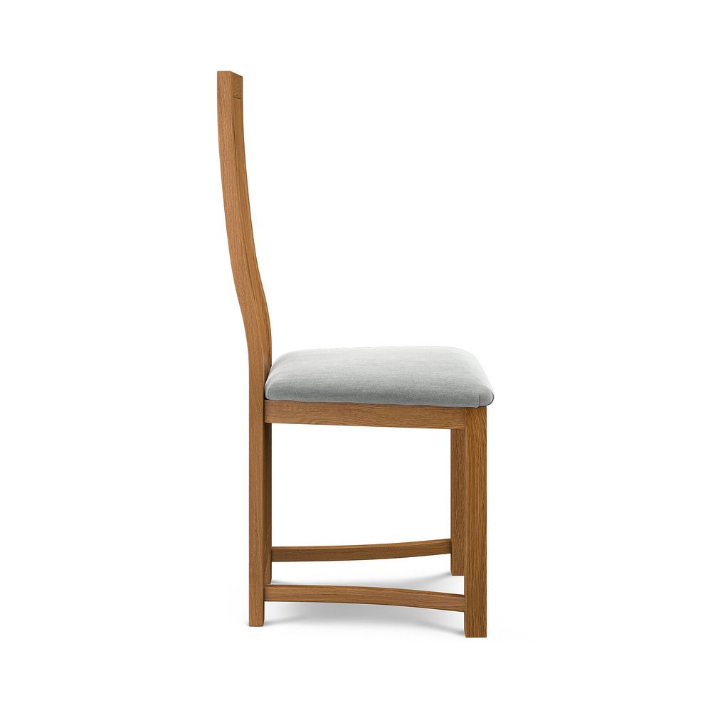 Waterfall Rustic Solid Oak Chair with Verona Grey Fabric Seat 3