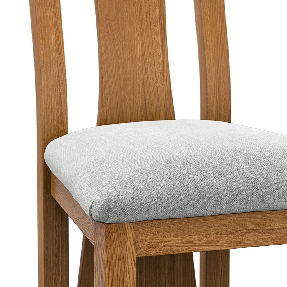 Waterfall Rustic Solid Oak Chair with Verona Grey Fabric Seat 5