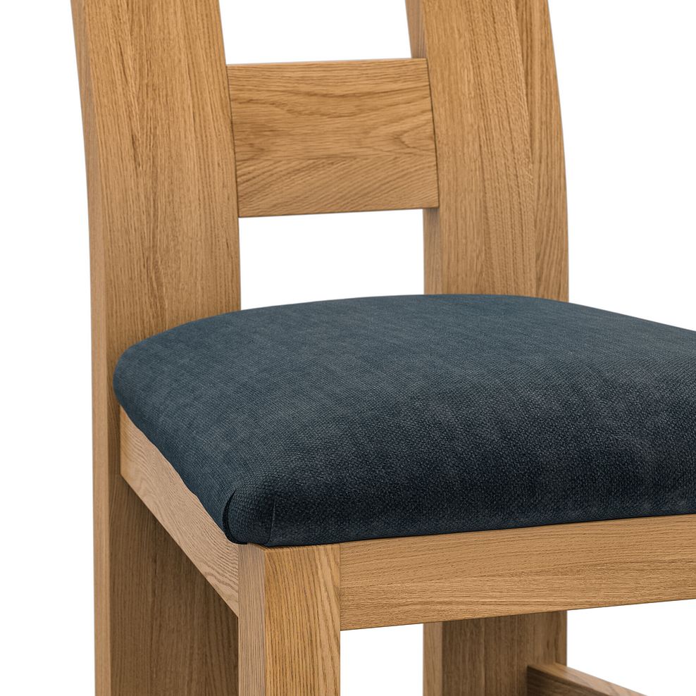 Wave Back Natural Solid Oak Chair with Verona Charcoal Fabric Seat 5