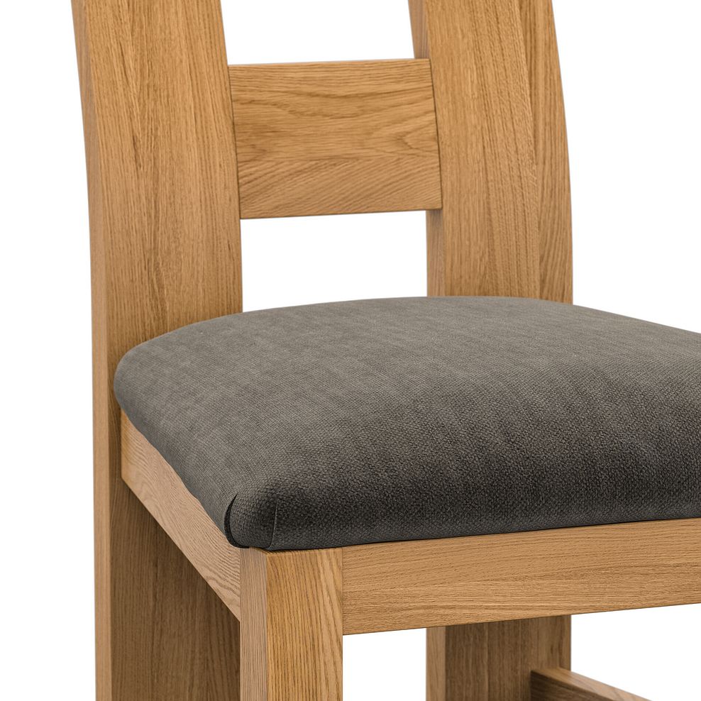 Wave Back Natural Solid Oak Chair with Verona Chocolate Fabric Seat 5